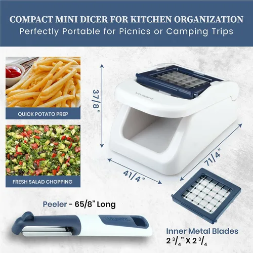 Miniatura 6 de Vivaant Mini dicer compacto - Perfecto para cortar y cortar rápidamente verduras, picador de verduras y cortador con picador manual manual