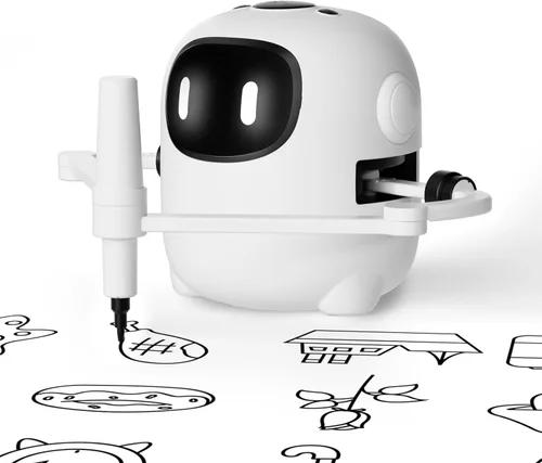 RIVGOT Robot de dibujo para niños con 150 tarjetas, máquina de dibujo educativo interactiva por voz, juguetes de aprendizaje de pintura Montessori