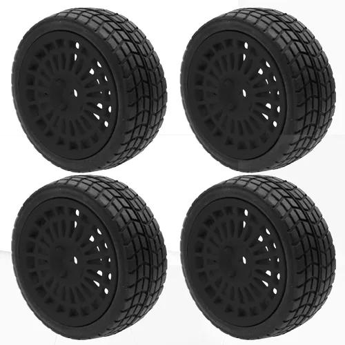Miniatura 5 de OD2.75 pulgadas de nailon de 0.472 in hexagonales, llantas y neumáticos de goma compatibles con HSP Tamiya HPI Traxxas 1/10 1/12 en carretera, Negro