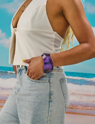 Miniatura 4 de Pulsera de resina acrílica de moda para mujer, gruesa y transparente, con placa moteada de acetato