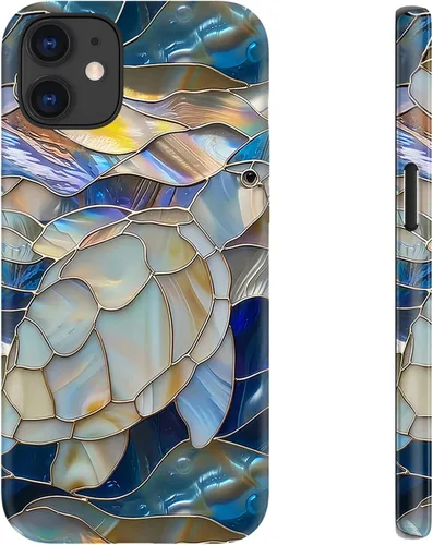 Miniatura 82 de LUHOURI Funda para iPhone 12 Mini, compatible con carga inalámbrica, doble capa, interior de silicona suave + carcasa exterior dura, bonito diseño