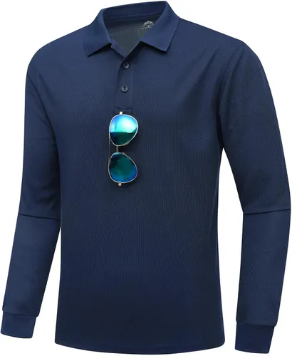 Miniatura 2 de MOERDENG Polo de golf para hombre, ajuste regular, secado rápido, táctico, manga corta y larga, camiseta de tenis