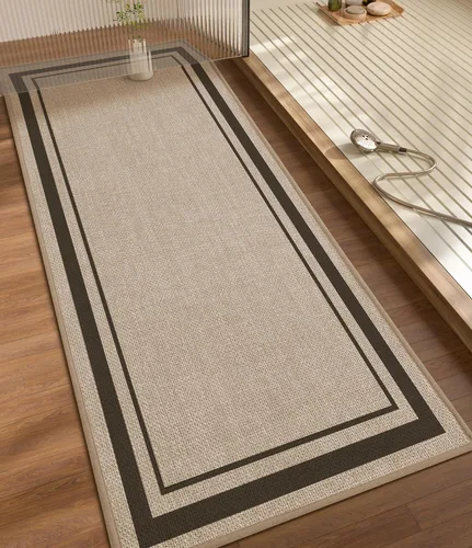 Miniatura 71 de chakme Juego de 2 alfombras de baño ultrafinas, absorbentes, antideslizantes, lavables a máquina, color beige oscuro, 17 x 24 pulgadas + tapete