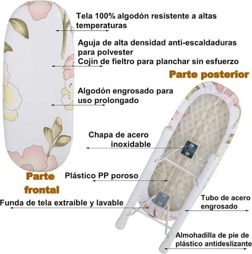 Miniatura 7 de Tabla de planchar de mesa con patas plegables, mini tabla de planchar plegable que ahorra espacio, manga, puños, cuello, mesa de manejo