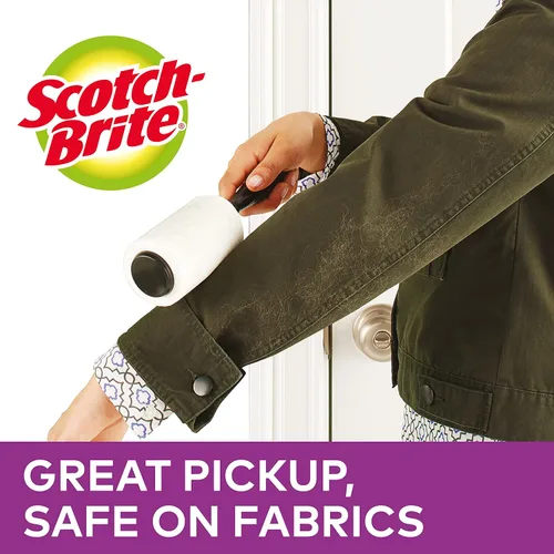 Miniatura 3 de Scotch-Brite Everyday Clean - Rodillo de pelusa – 1 rollo de 56 hojas – Funciona muy bien en pelo de mascotas, ropa, muebles y más