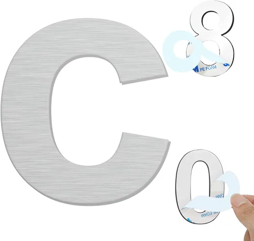 Miniatura 7 de Números de casa autoadhesivos – Números de puerta de acero inoxidable de 6 pulgadas para exteriores – Número de casa grande y moderno, número