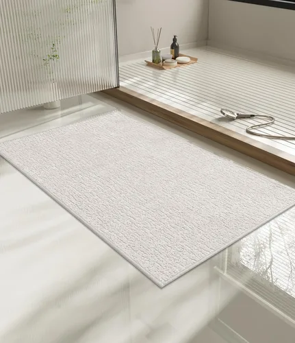 Miniatura 101 de Chakme Juego de 2 alfombras de baño ultrafinas, absorbentes, antideslizantes, lavables a máquina, color negro, 17 x 24 pulgadas / 17 x 30 pulgadas
