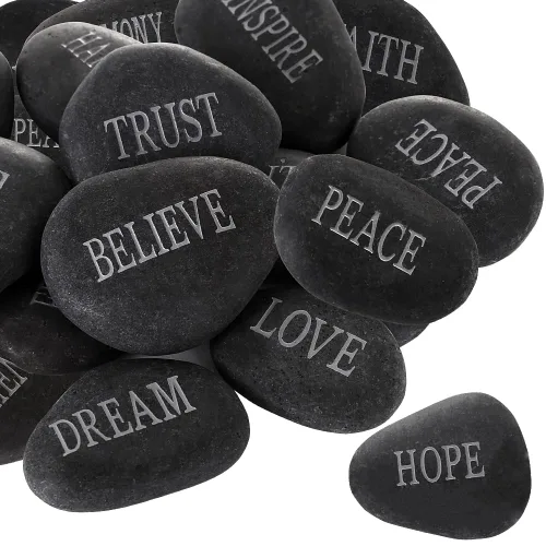 12 piedras para bricolaje grabadas inspiradoras piedras de jardín pulidas inspiradoras, estimulación natural, decoración curativa personalizada,