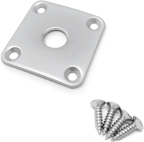 Miniatura 6 de Placa de metal negro puede usarse con Gibson Les Paul Guitar Square Curvo con Tornillos JPS30-BLK