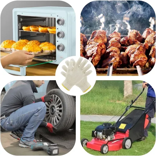 Miniatura 3 de PerfSign 4 pares de guantes de horno con dedos, guantes delgados y ligeros resistentes al calor para cocinar, hornear, barbacoa, seguridad