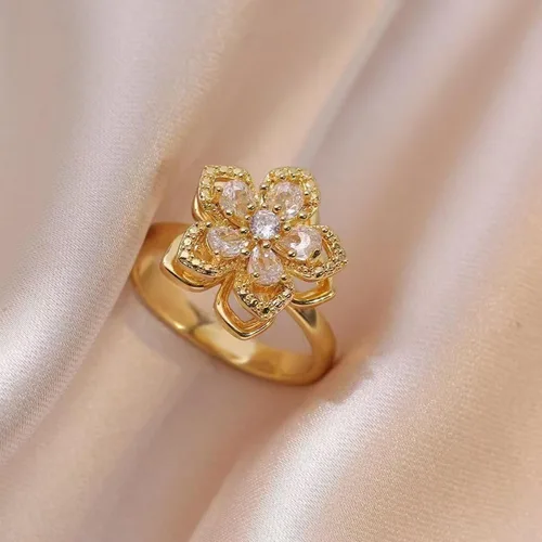 Miniatura 28 de Sunflower Ring Spinning Fidget Rings for Anxiety Open Adjustable Spinner Sun Ring Creative Relieving Stress Rotating Jewelry
