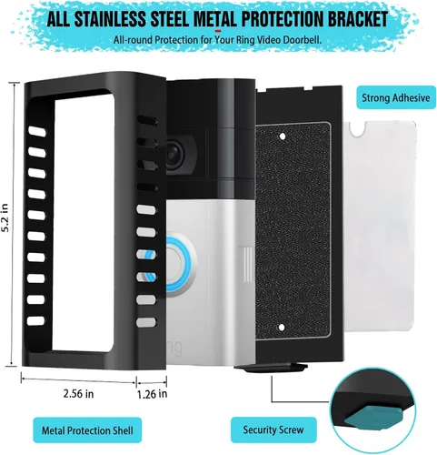 Miniatura 3 de Soporte para timbre de puerta sin taladrar para timbre de video con batería de anillo 2/3/4/(versión 2020)/(versión 2024)/Plus/Pro, soporte