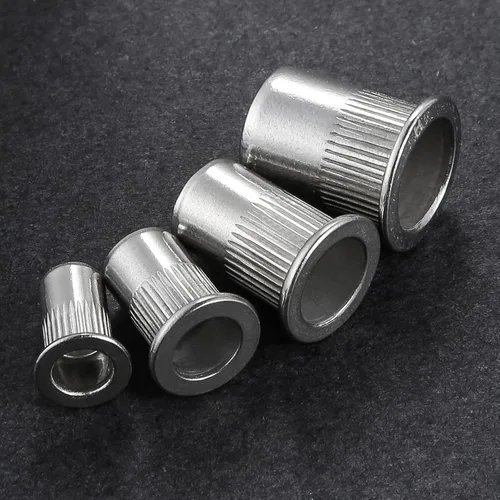 Miniatura 3 de Wensilon 100 piezas Tuerca de remache M8 métrica de acero inoxidable 304 con cuerpo moleteado y cabeza plana Plateado