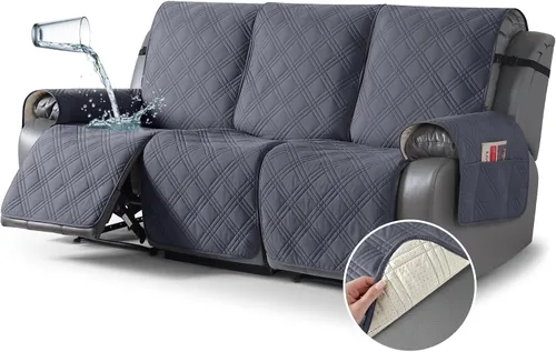 Miniatura 20 de TAOCOCO Fundas para Sillón de Dos Plazas Reclinable 100% Impermeables, Fundas Divididas para Loveseat Reclinable, Funda Antideslizante para Sofá
