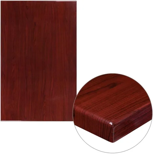 Miniatura 15 de Flash Furniture - Tapa de mesa de resina brillante de 30.0 x 48.0 pulgadas, con borde caído de 2.0 pulgadas de grosor