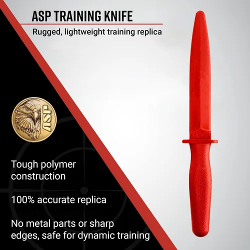 Miniatura 2 de ASP Cuchillo rojo para entrenamiento y práctica con artes marciales, defensa, utilería, táctica, aplicación de la ley, militares