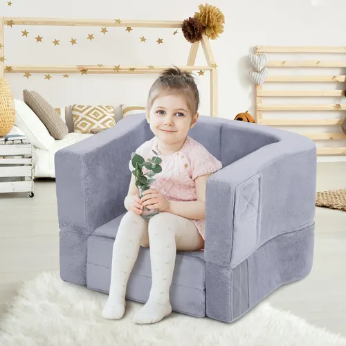Miniatura 8 de whiffee Cama de viaje para niños pequeños, cama sofá silla plegable portátil 2 en 1, cuna de piso de viaje suave para bebés y niños con fundas