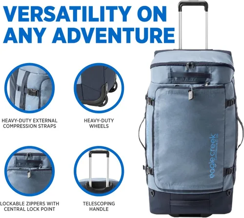 Miniatura 3 de Eagle Creek Cargo Hauler XT - Bolsa de lona con ruedas, asa telescópica y correas de mochila plegables, tapa en U con cerradura y bolsillo de acceso