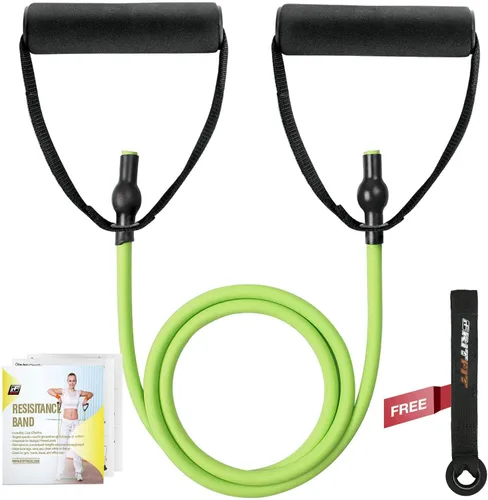 RitFit Single Resistance Exercise Band with Comfortable Handles - Ideal for Physical Therapy, Strength Training, Muscle Toning - Foam Padding Door