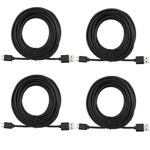 Miniatura 9 de Smays Paquete de 4 cables de extensión micro USB para cámara de seguridad de 25 pies compatibles con Wyze Cam, Blink Mini, cámara YI Home