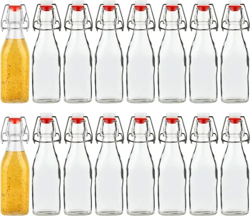 Botellas de vidrio de 8 onzas con tapas herméticas, botellas de cerveza para elaboración casera de 8.5 fl oz, botellas de kombucha para bebidas,