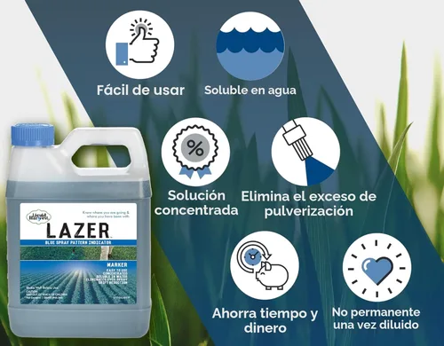 Miniatura 5 de Liquid Harvest Lazer Blue – 32 onzas – Indicador de patrón de pulverización concentrado – Tinte perfecto para marcar malezas/fertilizantes