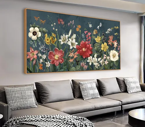 Miniatura 12 de Arte de Pared en Lienzo de Abedul Enmarcado - Imágenes Abstractas de Árboles de Abedul para Pintura Moderna en Lienzo Turquesa, Obra de Arte