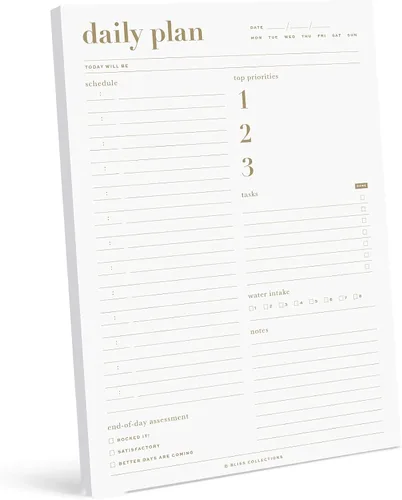 Miniatura 9 de Bliss Collections Bloc de planificación diaria, cuaderno de lista de tareas – Hermoso – Bloc de notas de hojas desprendibles sin fecha – Calendario