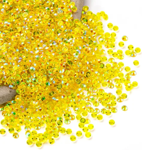Miniatura 89 de Diamantes de imitación AB verdes a granel, 5000 piezas de diamantes de imitación de fondo plano redondos de gelatina AB sin fijación térmica, gemas