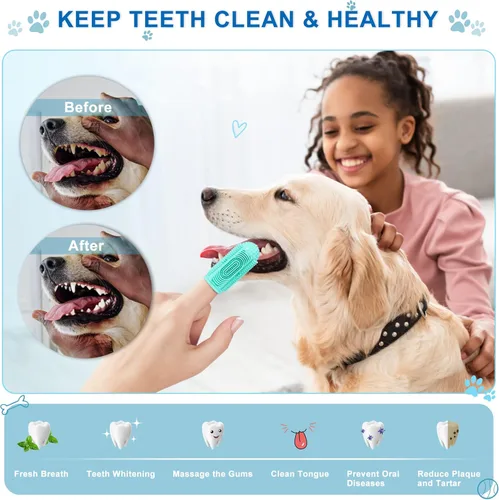 Miniatura 4 de Paquete de 8 cepillos de dientes para perros, kit de cepillado de dientes para perros, cepillo de dientes para limpieza de dientes y cuidado dental