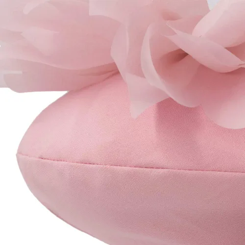 Miniatura 5 de OiseauVoler Almohada decorativa hecha a mano de lujo, cojín redondo de flores 3D con inserto para sofá, dormitorio, decoración del hogar, 14