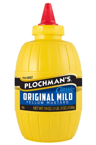 Miniatura 6 de Plochman, mostaza amarilla suave, 10.5 onzas, barril clásico para apretar