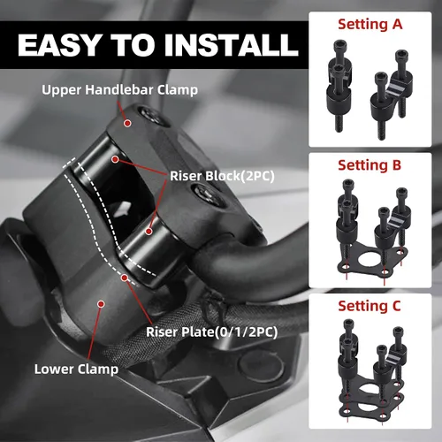Miniatura 5 de Elevador de manillar para Can-Am Spyder F3 (todos los años)/RT (2020+), kit elevador de manillar de aluminio ajustable para accesorios Can-Am RT/F3