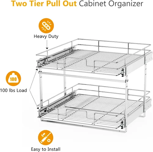 Miniatura 7 de ROOMTEC Organizador de gabinete deslizante (16.5 pulgadas de ancho x 20.5 de profundidad)