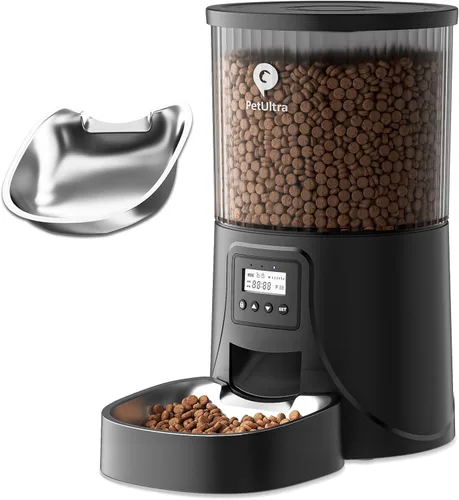 Miniatura 8 de PETULTRA Comedero automático para gatos: dispensador de alimentos para gatos con temporizador de 4 litros, programable de 1 a 6 comidas para gatos