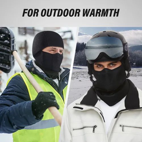 Miniatura 4 de Pasamontañas - Máscara facial de invierno gruesa y cálida al viento para hombres y mujeres, equipo de clima frío para esquí, equitación