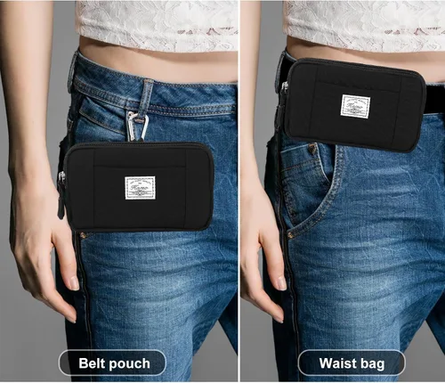 Miniatura 2 de KAMO Funda multiusos de lona horizontal para smartphone, funda para teléfono celular con asa para cinturón, bolsas de cinturón para mujeres, funda