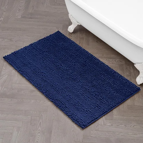 Miniatura 28 de Laura Ashley Tapete de baño de chenilla Astor 100% poliéster Decoración de baño premium Lavable a máquina Respaldo TPR Mide 17 x 24 Aqua