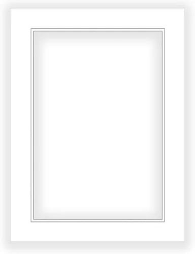 Poster Palooza Borde con corte biselado de 5x7 para fotos de 4x6 - Borde para fotos precortado blanco sobre blanco de doble borde para marcos de 5 x