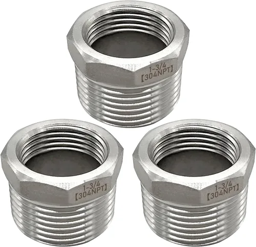 Miniatura 14 de Beduan - Buje reductor hexagonal de acero inoxidable, accesorio adaptador para tubería de fundición de 1-1/4" macho NPT a 1" hembra NPT