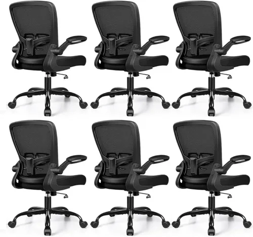 Miniatura 12 de Silla de oficina ergonómica 2026 – Silla de escritorio de malla con reposabrazos abatibles, altura ajustable y lumbar, cómodas sillas de computadora