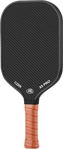 Pala de pickleball, aprobada por USA Pickleball, superficie de fibra de carbono 3K cruda (CFS) de alta grano y giro, con núcleo de panal de