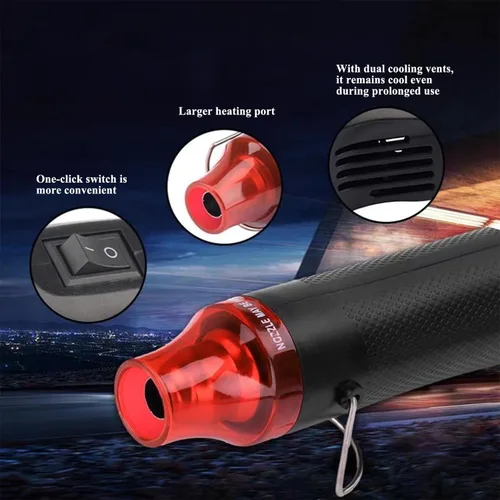 Miniatura 5 de Mini pistola de calor portátil de 300 W, pistola de calor de mano de doble temperatura para eliminar vasos epoxi, pintura de burbujas de aire
