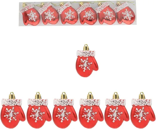 Ochine 6 adornos de bola de Navidad, decoración de árbol de Navidad, adornos de remate rojo, decoración colgante inastillable, decoración de