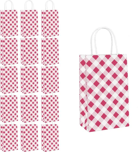 Miniatura 10 de ECOHOLA Bolsa de papel de 4 colores, 16 bolsas de regalo pequeñas, bolsa de regalo envuelta con asas para cumpleaños, baby showers, manualidades