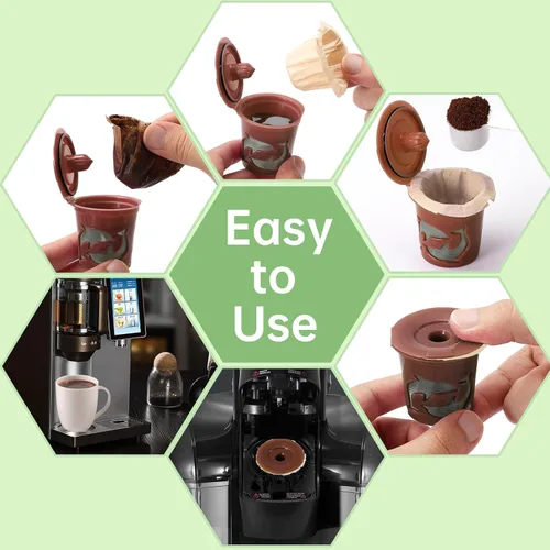 Miniatura 3 de Aussen Filtros de papel desechables para café, reemplazo para filtros Keurig, compatible con todos los filtros de una sola porción de Keurig, Natural