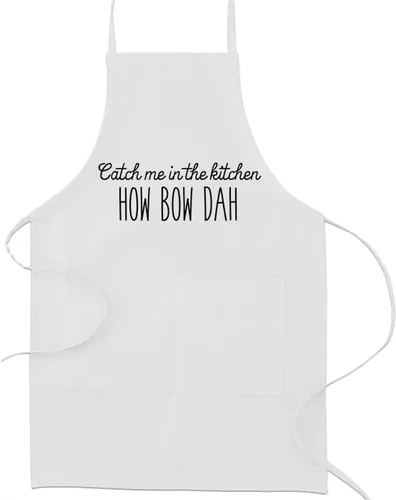Miniatura 4 de Catch Me en la cocina How Bow Dah Funny parodia para horno de cocción cocina – Delantal, mezcla de poliéster, Negro, talla única