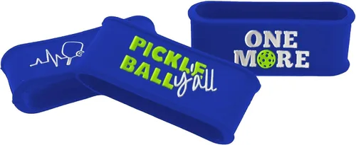 Miniatura 20 de Palms-O-Aces Juego de 3 bandas de agarre para paleta de pickleball – Bandas de silicona para paletas de pickleball para asegurar sobreempuñaduras e