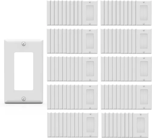 Miniatura 12 de ELEGRP Placa decorativa de pared para receptáculo, cubiertas decorativas de tamaño estándar de 1 gang, placas frontales de policarbonato irrompibles