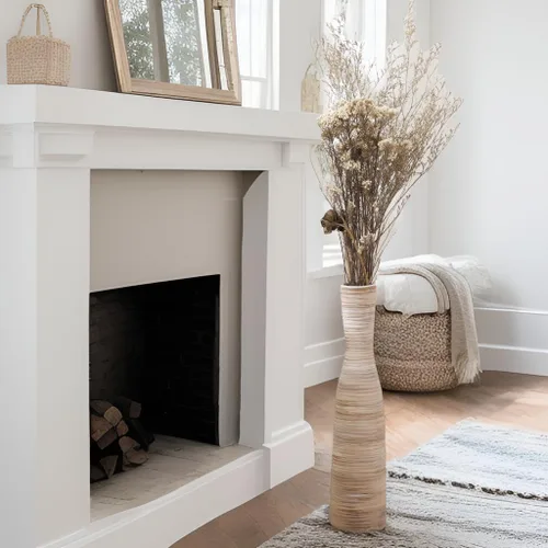 Miniatura 11 de ALMA Jarrón blanco alto para piso, jarrón extra grande de 18'' para ramo de flores secas de hierba de las pampas, jarrones grandes de cerámica